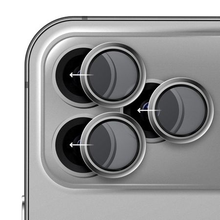 Lensy camera lens glass for Apple iPhone 17 Pro / Pro Max Silver by Hammer Glass