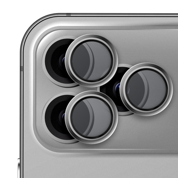 Lensy szkło na obiektyw aparatu Apple iPhone 17 Pro / Pro Max Silver by Hammer Glass
