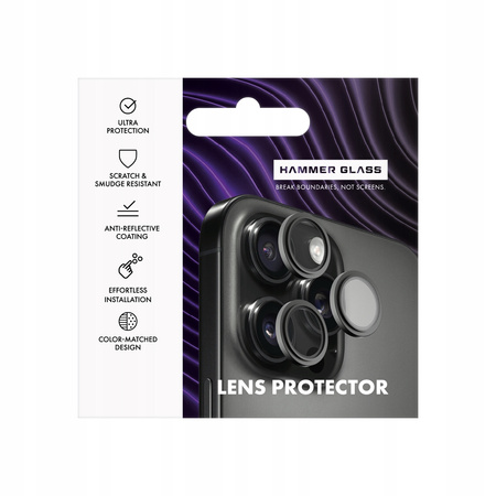 Lensy camera lens glass for Apple iPhone 16/ 16 Plus silver by Hammer Glass