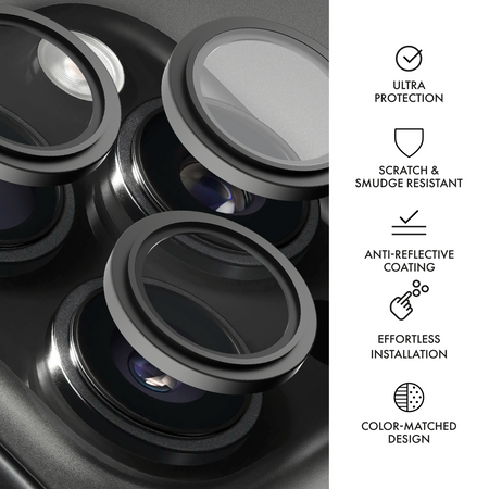 Lensy camera lens glass for Apple iPhone 17 Black by Hammer Glass