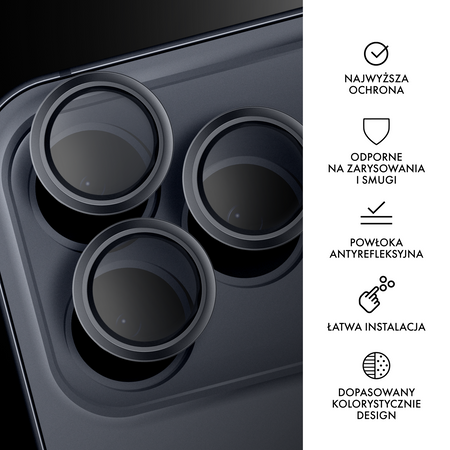 	Lensy szkło na obiektyw aparatu Apple iPhone 17 Pro / Pro Max by Hammer Glass