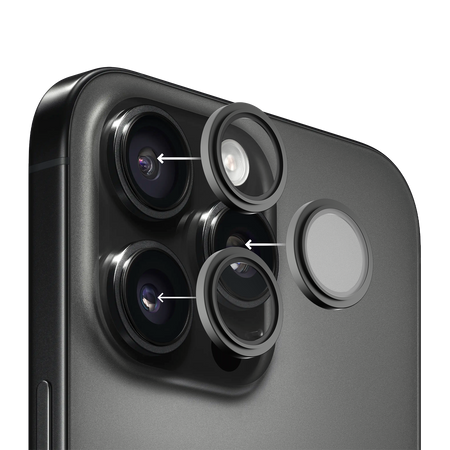 Lensy camera lens glass for Apple iPhone 17 Black by Hammer Glass