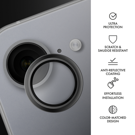 Lensy camera lens glass for Apple iPhone 16e silver by Hammer Glass